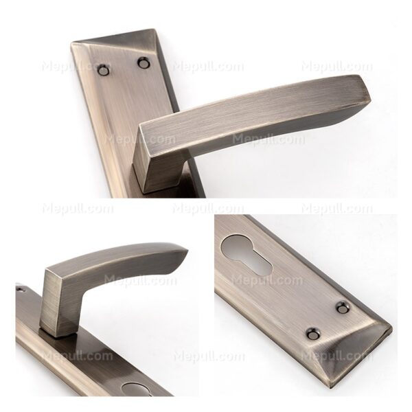 Jusheng Antique Brass Door Handles With Surare Backplate 85635-7210 - Image 3