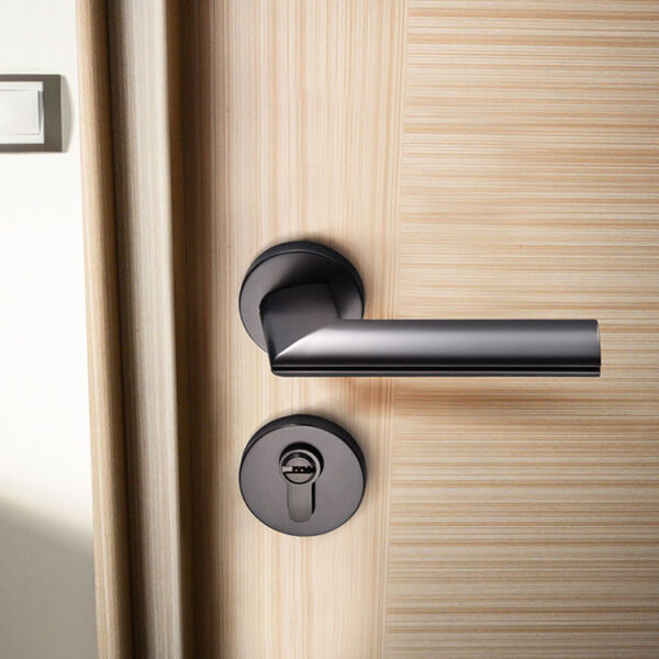Jusheng Matt Black Privacy Door Handles With Key Z103233 - Image 2