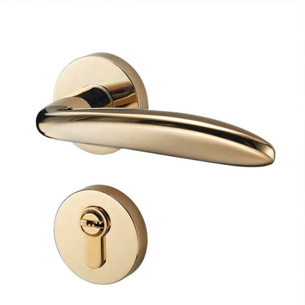 Bathroom Gold Door Handle With Locks Z1042