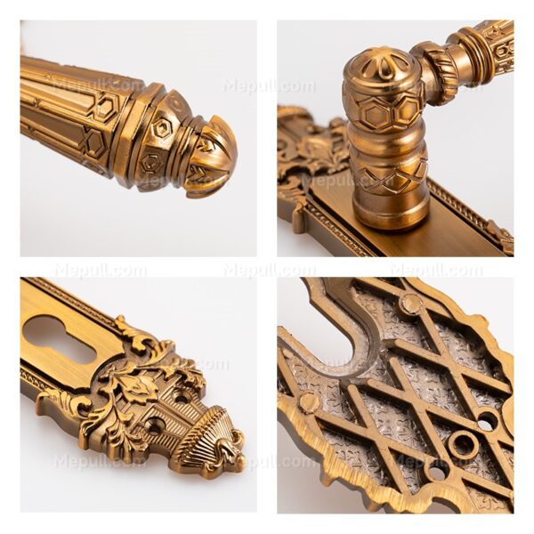 Jusheng Castle Embossed Aluminum Door Handle with Oversized Lever 85104-9104 - Image 3