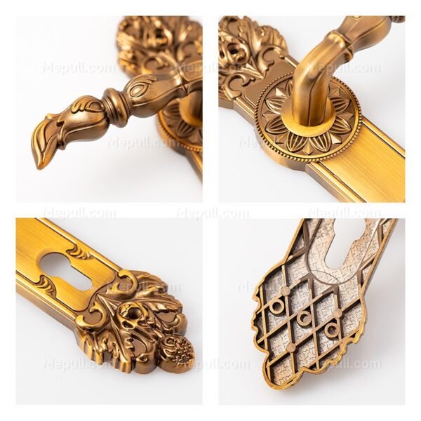 Jusheng Floral Embossed Fire Flame Patterned Door Handle 85462-4133 - Image 3